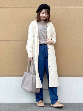 「DRESKIP（ドレスキップ）のアイテム（ハンチング/ベレー帽）」を使った、リナさん（レディース・160cm）の秋コーディネート