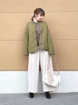 「ドレスキップ」｜「アイテム（ブルゾン）」を使った、リナさん（レディース・160cm）の秋コーディネート