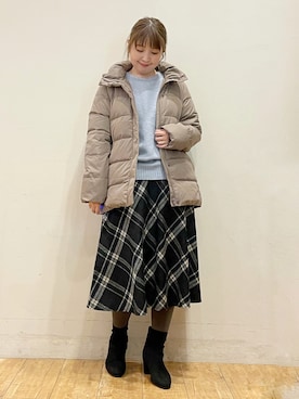 「ドレスキップ」｜「アイテム（ダウンジャケット/コート）」を使った、リナさん（レディース・160cm）の冬コーディネート