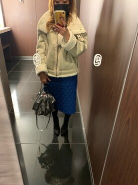 「PUBLUX（パブリュクス）のアイテム（ムートンコート）」を使った、Yuko★さん（レディース・149cm）の秋コーディネート