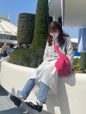 「コットンレース」｜AMANEさん（レディース・163cm）の春コーディネート