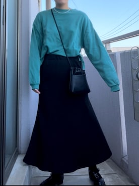 「Simplicite（サンプリシテ）のアイテム（スウェット）」を使った、まっちょ♡さん（レディース・162cm）の春コーディネート