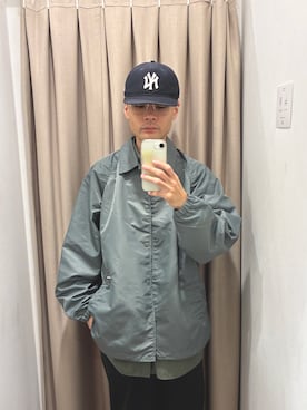 「URBAN RESEARCH（アーバンリサーチ）のLOTTO　NYLON TWILL COACH JACKET（テーラードジャケット、ブルー系）」を使った、Tommyさん（メンズ・175cm）の秋コーディネート