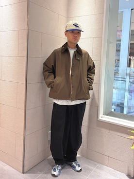 「URBAN RESEARCH（アーバンリサーチ）の『別注』Barbour / URBAN RESEARCH　TRANSPORT WOOL JACKET（テーラードジャケット、ブラウン系）」を使った、Tommyさん（メンズ・175cm）の秋コーディネート