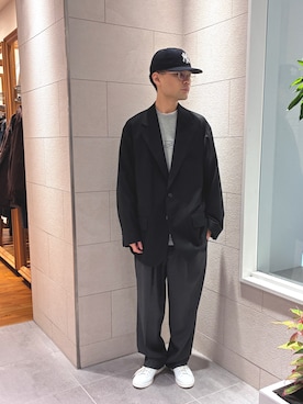 「URBAN RESEARCH（アーバンリサーチ）のCOUTURE D’ADAME　BIG JACKET SINGLE FLANNEL（テーラードジャケット、ブラック系）」を使った、Tommyさん（メンズ・175cm）の秋コーディネート