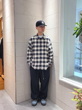 「URBAN RESEARCH（アーバンリサーチ）のSIDOGRAS PLAID SHIRTS（シャツ/ブラウス、ブルー系）」を使った、Tommyさん（メンズ・175cm）の秋コーディネート