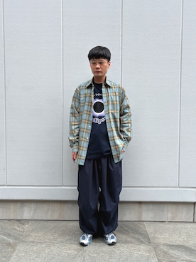 「URBAN RESEARCH（アーバンリサーチ）のCotton Expressions　SOLAR ECLIPSE T-SHIRTS（Tシャツ/カットソー、ブルー系）」を使った、Tommyさん（メンズ・175cm）の夏コーディネート