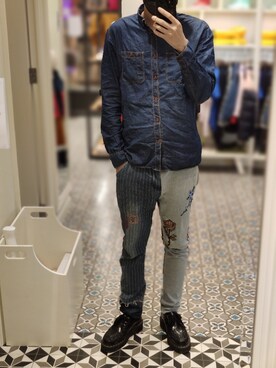 「AIGLE（エーグル）のアイテム（トップス）」を使った、Dasabala Limさん（メンズ・185cm）の夏コーディネート