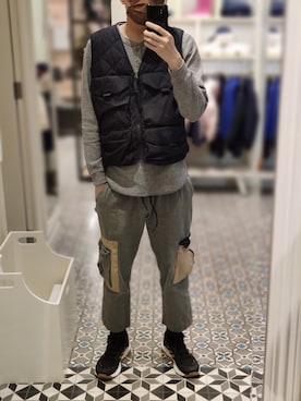 「AIGLE（エーグル）のアイテム」を使った、Dasabala Limさん（メンズ・185cm）の秋コーディネート