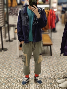 「AIGLE（エーグル）のアイテム」を使った、Dasabala Limさん（メンズ・185cm）の冬コーディネート
