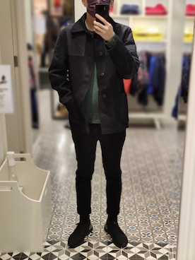 「AIGLE（エーグル）のアイテム（ジャケット/アウター）」を使った、Dasabala Limさん（メンズ・185cm）の冬コーディネート