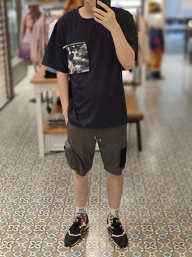 「Bossini（ボッシーニ）のアイテム」を使った、Dasabala Limさん（メンズ・185cm）の夏コーディネート