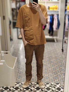 「AIGLE（エーグル）のアイテム（スニーカー）」を使った、Dasabala Limさん（メンズ・185cm）の夏コーディネート