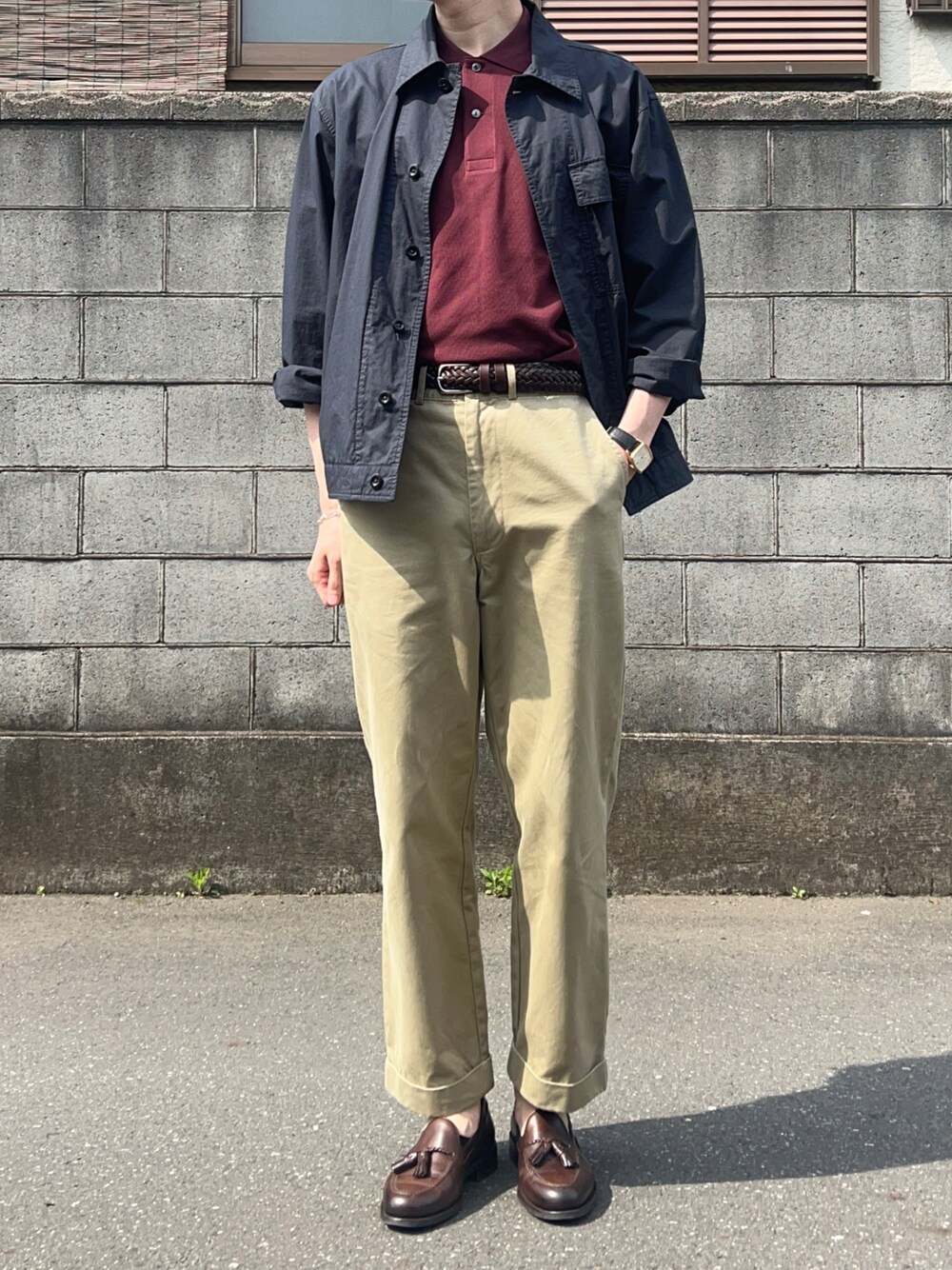 「ごきげんウィーク」｜「Berwick1707のBerwick バーウィック タッセル ローファー 4340 ダイナイトソール（ローファー、ブラウン系）」を使った、KOBAさん（メンズ・177cm）の春コーディネートの1枚目の写真