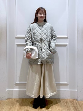 「A part by（アパートバイ）のアイテム（ダウンジャケット/コート）」を使った、arisa.さん（レディース・161cm）の秋コーディネート