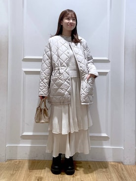 「A part by（アパートバイ）のアイテム（ダウンジャケット/コート）」を使った、arisa.さん（レディース・161cm）の秋コーディネート