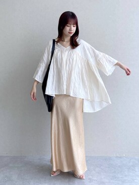 「e/rm（イーアールエム）のアイテム（シャツ/ブラウス）」を使った、arisa.さん（レディース・161cm）の春コーディネート