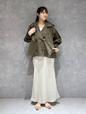 「SNAP_apart by lowrys」｜「アイテム（トレンチコート）」を使った、arisa.さん（レディース・161cm）の秋コーディネート