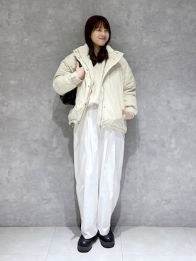 「SNAP_apart by lowrys」｜「アイテム（ダウンジャケット/コート）」を使った、arisa.さん（レディース・161cm）の冬コーディネート