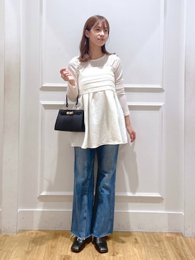 「A part by（アパートバイ）のアイテム（リング）」を使った、arisa.さん（レディース・161cm）の秋コーディネート