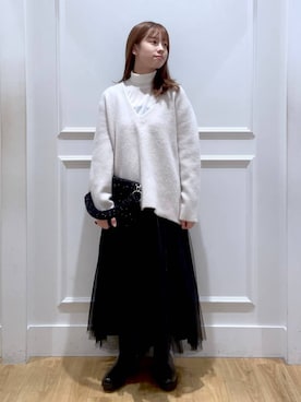 「SNAP_apart by lowrys」｜「アイテム（その他シューズ）」を使った、arisa.さん（レディース・161cm）の冬コーディネート