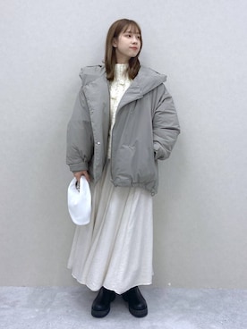 「A part by（アパートバイ）のアイテム（ダウンジャケット/コート）」を使った、arisa.さん（レディース・161cm）の秋コーディネート