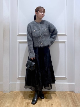 「A part by（アパートバイ）のアイテム（リング）」を使った、arisa.さん（レディース・161cm）の秋コーディネート