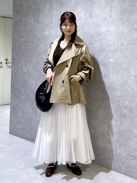 「SNAP_apart by lowrys」｜「アイテム（トレンチコート）」を使った、arisa.さん（レディース・161cm）の秋コーディネート