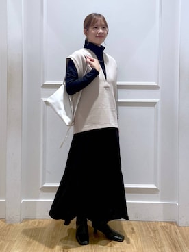 「A part by（アパートバイ）のアイテム（リング）」を使った、arisa.さん（レディース・161cm）の秋コーディネート