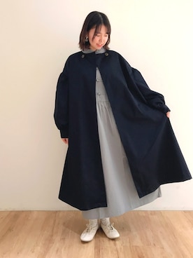 「春物」｜「アイテム（その他アウター）」を使った、remiさん（レディース・151cm）の冬コーディネート