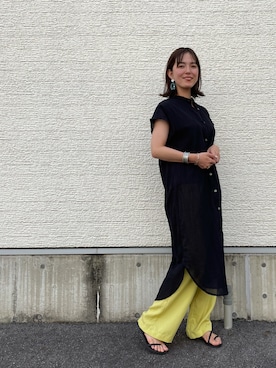 「アーバンリサーチ」｜「アイテム（シャツワンピース）」を使った、HIRANOさん（レディース・160cm）の夏コーディネート