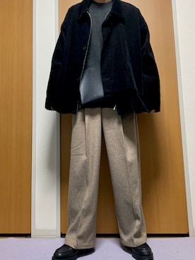 「RUUBON（ルーボン）のアイテム（ニット/セーター）」を使った、kanariabonbaさん（メンズ・171cm）の冬コーディネート
