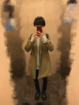 「スキニー」｜「アイテム（ステンカラーコート）」を使った、なつさん（メンズ・170cm）の秋コーディネート