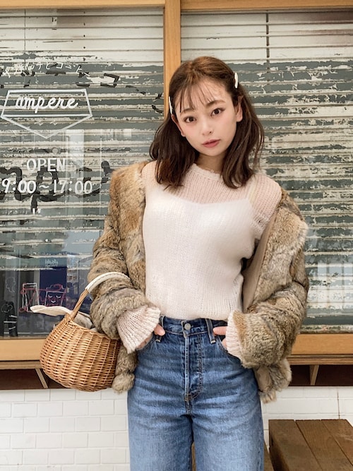 三村有希 Ag By Aquagirlのかごバッグを使ったコーディネート Wear