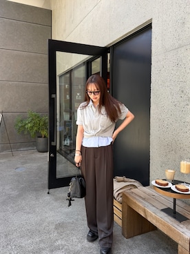 「Zoff（ゾフ）のアイテム」を使った、三村有希さん（レディース・157cm）の春コーディネート