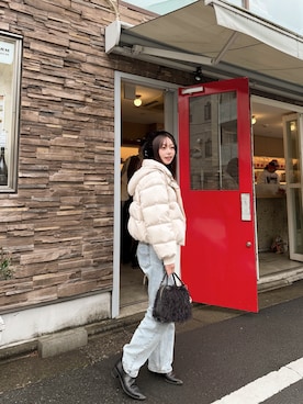 「アイテム（イヤーマフ）」を使った、三村有希さん（レディース・157cm）の冬コーディネート