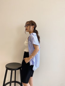 「Feroux（フェルゥ）のアイテム（パンツ）」を使った、三村有希さん（レディース・157cm）の夏コーディネート