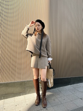 「Rohw master product（ロウマスタープロダクト）のアイテム」を使った、三村有希さん（レディース・157cm）の秋コーディネート