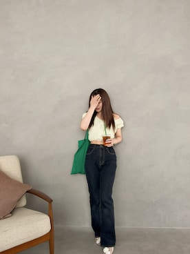 「KOBE LETTUCE（コウベレタス）のアイテム」を使った、三村有希さん（レディース・157cm）の夏コーディネート