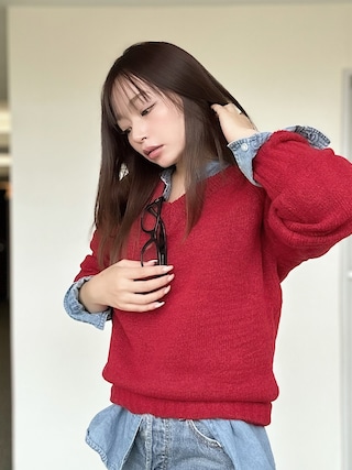 Mila Owen（ミラオーウェン）の「ラムウールVネックローゲージ