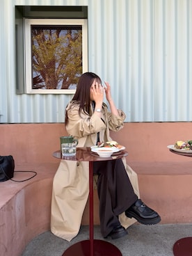 「PRADA（プラダ）のアイテム」を使った、三村有希さん（レディース・157cm）の春コーディネート