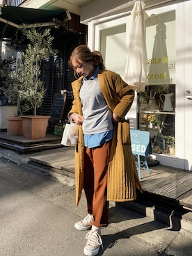 「Feroux（フェルゥ）のアイテム」を使った、三村有希さん（レディース・157cm）の冬コーディネート