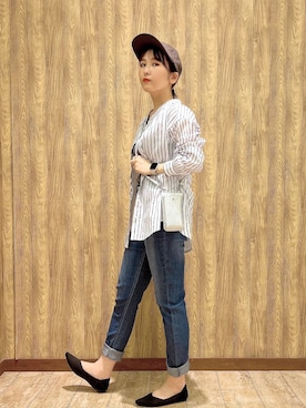 「春服デビュー宣言」｜「アイテム（タンクトップ）」を使った、kaoriさん（レディース・153cm）の春コーディネート