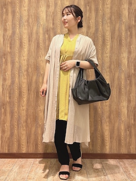 「DRESKIP（ドレスキップ）のアイテム（チュニック）」を使った、kaoriさん（レディース・153cm）の夏コーディネート