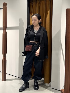 「GALLEST（ギャレスト）のアイテム（デニムパンツ）」を使った、Uminoさん（レディース・152cm）の秋コーディネート