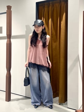 「GALLEST（ギャレスト）のアイテム（デニムパンツ）」を使った、Uminoさん（レディース・152cm）の夏コーディネート