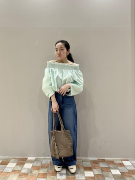 「GALLEST（ギャレスト）のアイテム（デニムパンツ）」を使った、Uminoさん（レディース・152cm）の春コーディネート