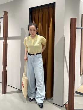 「GALLEST（ギャレスト）のアイテム（デニムパンツ）」を使った、Uminoさん（レディース・152cm）の春コーディネート