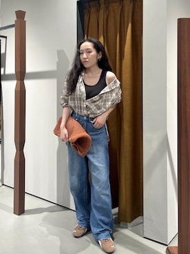 「GALLEST（ギャレスト）のアイテム（デニムパンツ）」を使った、Uminoさん（レディース・152cm）の夏コーディネート