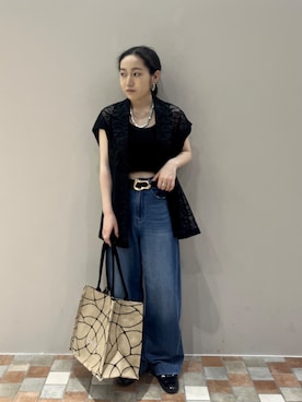 「GALLEST（ギャレスト）のアイテム（デニムパンツ）」を使った、Uminoさん（レディース・152cm）の夏コーディネート